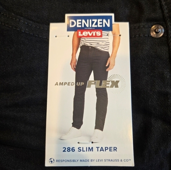Levi's Men's 286 Slim Taper Amped Up Flex Black Jeans 32x32  New Grunge Street - Picture 8 of 9